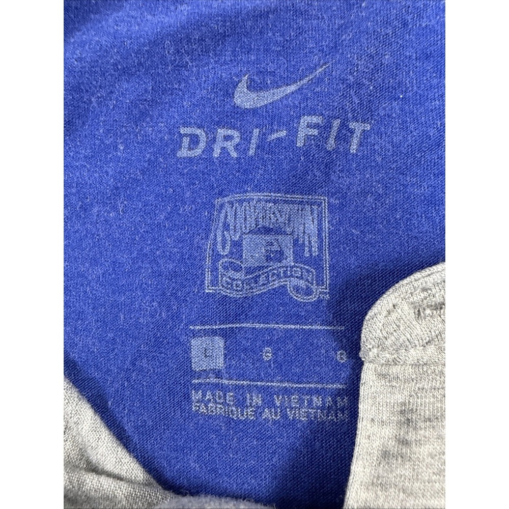 Atlanta Braves Mitchell And Ness Henley Shirt Large Blue Red Short Sleeve Retro - Picture 3 of 6